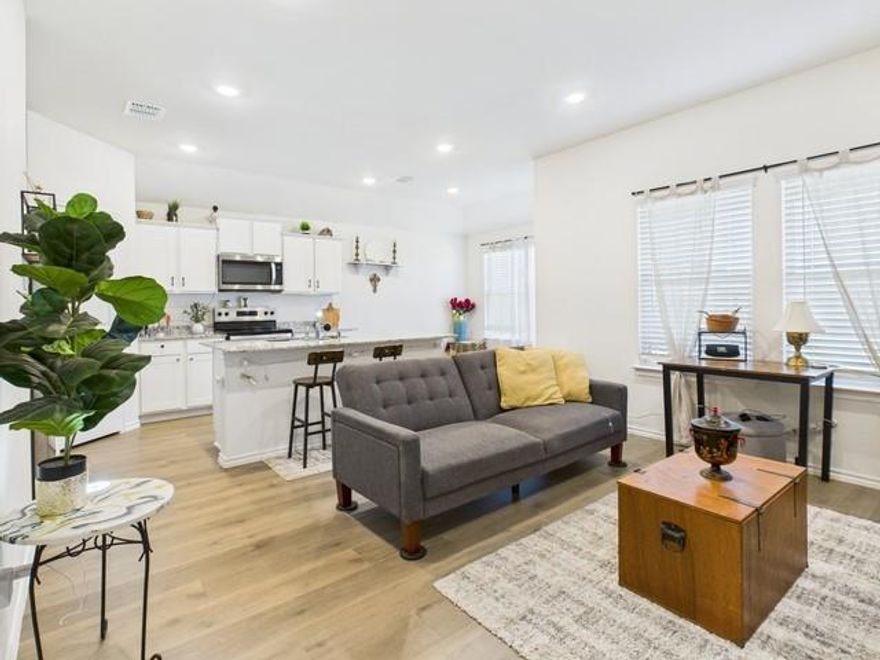 Beautifully designed, and the most competitively priced home in Corsicana Commons. This one is priced to sell. This single-story plan offers a thoughtful blend of comfort, functionality, and modern style with 2 bedrooms and 2 full bathrooms. The architecturally designed exterior features divided-light windows, a front-facing garage with decorative hardware, and a welcoming covered front porch leading to an insulated raised-panel fiberglass door. Inside, a foyer entry guides you into the open-concept layout where the island kitchen serves as the centerpiece. Enjoy 30” cabinets with hidden hinges, granite countertops, stainless-steel appliances, a built-in sink and dishwasher, and a large pantry that provides excellent storage. The living areas feature durable laminate wood plank flooring, with comfortable ½” carpet in the bedrooms. The spacious primary suite includes a well-appointed bathroom with an elongated vanity, a non-framed mirror, abundant counter space, a walk-in shower, and a generous walk-in closet, making mornings effortless. Additional features include LED lighting, a full sprinkler system, and a professionally engineered foundation for long-term stability. Outdoor relaxation is easy with a covered patio perfect for enjoying evenings at home, in your fully, privacy fenced backyard. Make your home in one of Corsicana’s fastest-growing new home communities, Corsicana Commons. This home is priced to sell, is the lowest-priced option in the neighborhood. Don’t miss this opportunity to secure exceptional value in a quality-built, new home.