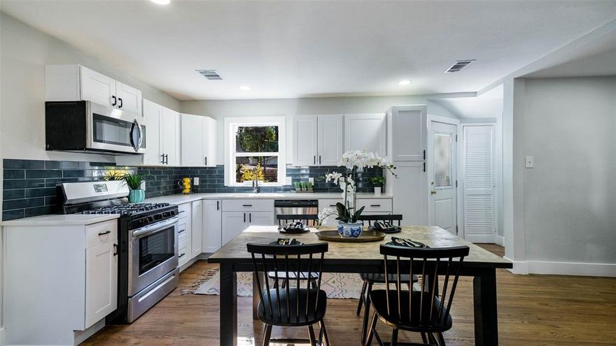 Beautifully renovated and thoughtfully designed, this charming 4-bedroom home is ideally situated just minutes from the vibrant Casa Linda Plaza and White Rock Lake, offering convenient access to shopping, dining, and everyday essentials. Step inside to discover a bright and inviting open-concept living space, perfect for both relaxing and entertaining. Large windows allow natural light to flow throughout the home, highlighting the updated finishes and creating a warm, welcoming atmosphere. The spacious living and dining areas connect seamlessly to the kitchen, making gatherings with family and friends effortless. The well-appointed kitchen features elegant granite countertops, sleek stainless steel appliances, ample cabinet storage, and generous prep space for home chefs. Whether you're preparing a quick weekday meal or hosting guests, this kitchen is designed to meet your needs with both style and functionality. A desirable split floor plan enhances privacy by separating the primary suite from the additional bedrooms. The primary bedroom offers a peaceful retreat with comfortable space to unwind, while the secondary bedrooms provide flexibility for family, guests, or a home office.
Outside, the property offers gated alley access with the option for convenient rear parking, adding both security and functionality. The yard provides room to enjoy outdoor living, gardening, or future customization to suit your lifestyle. With its modern updates, functional layout, and prime location near shopping, dining, parks, and major roadways, this beautifully renovated home presents an excellent opportunity to enjoy comfort and convenience in one of Dallas’s most desirable areas.