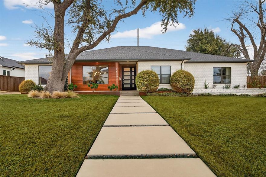 Welcome to 7147 Lavendale Ave, a beautifully updated 4-bedroom, 3.5-bath home backing to the scenic Northaven Trail. Sunlight fills open living spaces that flow into the kitchen and family room overlooking a sparkling pool and backyard oasis perfect for entertaining. A detached outdoor structure adds convenience and flexibility, featuring a full pool bath on one side and pool equipment with additional storage on the other.  The oversized primary suite offers a spa-inspired retreat with direct outdoor access. With thoughtful updates, quality finishes, and a prime location near top private schools, shopping, and dining, this move-in ready home invites you to embrace the Preston Hollow lifestyle at its best.