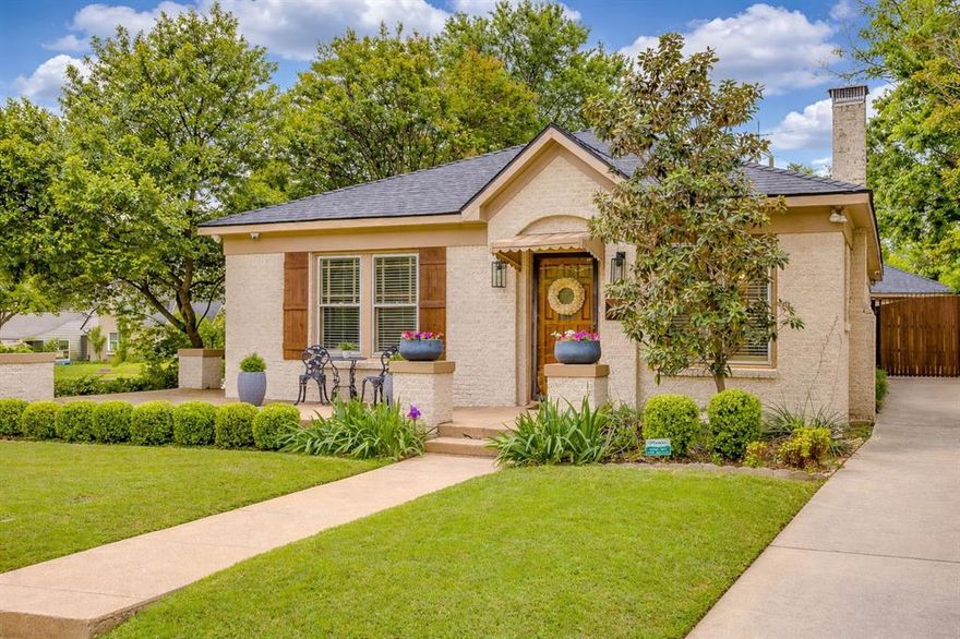 Charming Arlington Heights bungalow on a prime corner lot in one of Fort Worth’s most sought-after neighborhoods! Ideally located just minutes from Dickies Arena, TCU, UNTHSC, the Medical District, and downtown Fort Worth, this home offers the perfect blend of convenience, character, and lifestyle - close to top dining, entertainment & major employers while still nestled in a quiet, established community. From the moment you arrive, the inviting, oversized front porch & mature landscaping create incredible curb appeal & a warm welcome. Step inside to find a stunning original brick fireplace & beautifully refinished original hardwood floors that preserve the home’s historic charm while complementing its thoughtful updates. The updated kitchen is a true highlight, featuring sleek quartz countertops, eye-catching floating shelves & abundant storage, all designed with both style and functionality in mind. The layout flows seamlessly into the living and dining areas, making it ideal for entertaining or everyday living. Both bathrooms are generously oversized compared to typical homes in the neighborhood. The primary suite offers a spacious retreat with a dual vanity, granite countertops & a separate tub and shower. Ample storage throughout the home ensures everything has its place. Outdoor living is just as impressive with a large flagstone patio perfect for relaxing or hosting gatherings. The corner lot provides added privacy and flexibility, enhanced by a full privacy fence and a gated driveway with an electric opener. Car enthusiasts or those needing extra space will appreciate the oversized one-car garage along with a massive 2-car custom carport that easily accommodates two additional vehicles. This home truly stands out with its combination of historic charm, modern updates, generous room sizes, and unbeatable location. A rare opportunity to own a beautifully maintained property in the heart of Fort Worth!