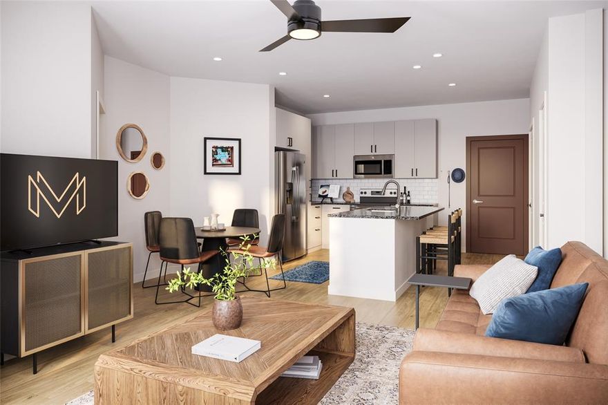 Welcome to modern luxury living at Marlowe Corinth Groves! This newly built 3-bed, 2.5-bath townhome offers sleek design, upscale finishes, and smart home tech in a premier Corinth community. Spanning over 1,700 sq ft, this two-story layout features an open-concept living area filled with natural light. The chef-inspired kitchen includes stainless steel appliances, quartz countertops, subway tile backsplash, a wine fridge (select units), and a large island. Upstairs, enjoy a spacious primary suite with a spa-like bath, dual vanities, glass shower, and spacious closet. Two additional bedrooms offer space for guests or a home office. Extras include full-size washer and dryer, luxury vinyl plank flooring, keyless entry, smart thermostat, flex space upstairs and private patio or balcony. Select units offer an attached garage. Community amenities include a resort-style pool, cabanas, fitness center, EV chargers, resident lounge, and dog park - minutes from Lake Lewisville and local dining.