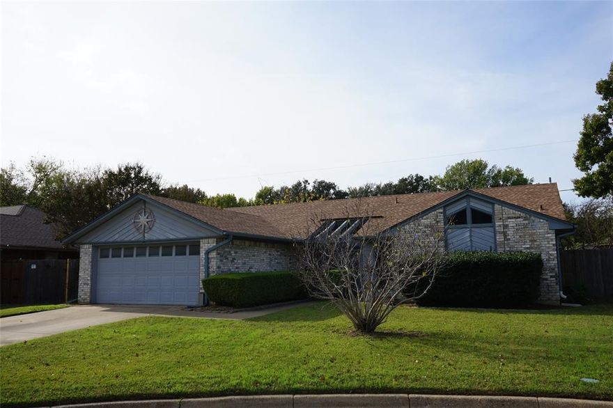 Updated Two dining areas, Three bedroom, Two bathroom, Two car garage single family home in the bulb of the Cul-de-sac with a covered porch and plenty of greenspace. Bonus room is Sitting Area off Primary bedroom. Garage has cabinets and small workbench. An abundance of cabinets for lots of storage. Storage Shed.