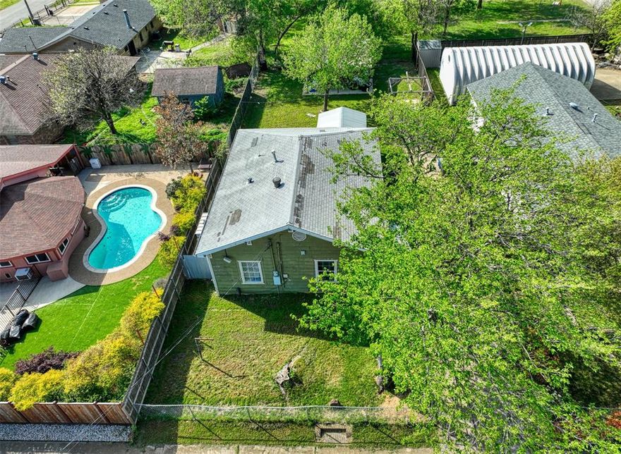 This charming 2 bedroom, 1 bath home is located in an established Dallas neighborhood with convenient access to major highways, shopping, and dining. Property features a functional and efficient floor plan with a light-filled living area that flows seamlessly into the dining-kitchen space, perfect for both everyday living and entertaining. The kitchen offers ample cabinet storage and counter space, making meal prep easy and enjoyable. Both bedrooms are well-sized and versatile, ideal for guests, a home office, or additional living needs. The updated bathroom features a walk-in shower (no tub), offering a clean and modern touch. Step outside to a spacious backyard with plenty of room for outdoor entertaining under the  covered patio. A storage shed is located in the backyard, and the owner is leaving additional building materials for future improvements or customizations. Whether you're a first-time homebuyer, investor, or looking to downsize, this property offers great potential and value.