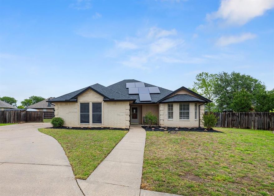 Welcome home to this charming 1-story home in the heart of Rhome! This 3 bedroom, 2 bath home offers 1,465 square feet of thoughtfully updated living space. Situated at the end of a quiet cul-de-sac, you’ll love the freshly landscaped yard and peaceful setting—plus access to a community park right within the neighborhood.
Step inside to brand new flooring and fresh interior paint, complemented by tall ceilings that make the living room feel open and inviting. The kitchen is fully equipped with all new appliances, including range, built-in microwave, dishwasher, and refrigerator.
The primary suite is tucked away on one side of the home, featuring a custom shower and two walk-in closets, while two guest bedrooms and a full bath are located on the opposite side for added privacy.
Outside, the spacious backyard offers endless possibilities with a garden, swing set, sitting area, and storage shed—all on one of the larger lots in the neighborhood. Additional updates include a new roof installed in July 2024, giving peace of mind for years to come. Conveniently located with immediate access to Hwy 287 & 114, this home makes commuting a breeze while still enjoying a quiet, small-town feel.