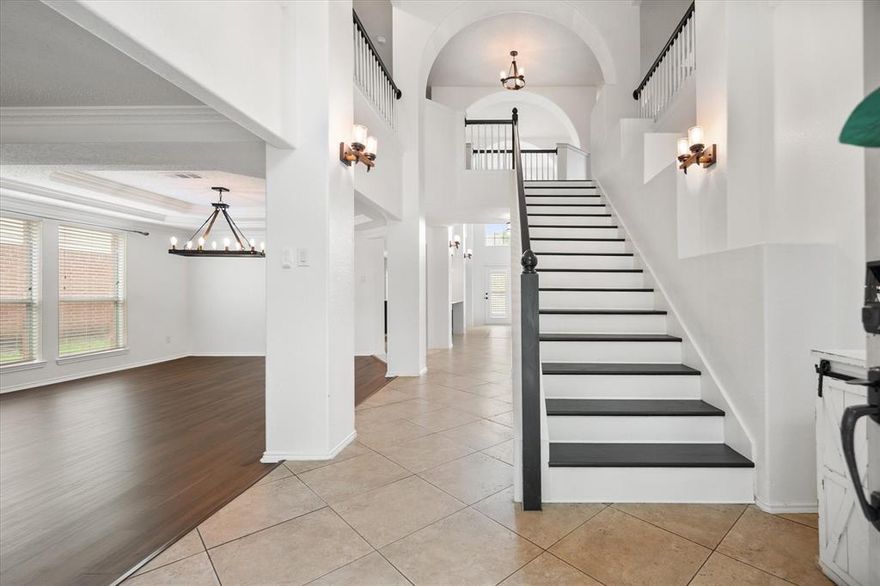 *1 year, 1% interest rate buydown when using preferred local lender!* Welcome to this beautifully updated, well maintained 4 bedroom, 2 full, 2 half bath home designed for both comfort and entertaining! With two spacious living areas, two dining spaces, a dedicated home office, and even a bonus room, this home offers incredible flexibility for any lifestyle.
The heart of the home is the gourmet eat-in kitchen, recently renovated with custom cabinetry, granite countertops, stainless steel appliances including double ovens and a massive wine fridge. Perfectly laid out with a large island and breakfast bar, this kitchen is ideal for hosting.
You'll love the elegant touches throughout, including recessed ceilings, luxury vinyl flooring, and a decorative fireplace that adds warmth and charm to the living room. The upstairs features all four bedrooms including a large primary suite with dual sinks, a garden tub, separate shower, and walk-in closet. Upstairs you will also find the office and additional bonus room. All of this combined with two community pools, splash pad and more - the perfect combo for outdoor fun!
Recent upgrades include a roof in 2023, two-stage HVAC systems with dehumidifier and UV light air purifier, new water heater, new flooring and interior paint. See uploaded document for complete list of upgrades.