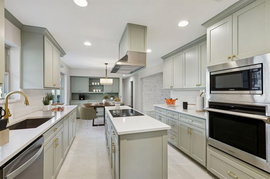 Located in highly sought-after Merriman Park Estates in the heart of Lake Highlands, this fully renovated home offers exceptional style, comfort, and convenience. Enjoy a prime Dallas location with easy access around the city without relying on major thoroughfares, and just minutes from White Rock Lake’s hike and bike trails. Inside, the home has been completely updated with designer finishes throughout. The stunning kitchen features custom cabinetry in a soft modern palette, quartz countertops, brass hardware, stainless steel appliances, a statement vent hood, large center island with cooktop, and abundant storage. The open layout flows seamlessly into the spacious living area with vaulted ceilings, exposed beams, built-ins, wood flooring, and a striking white brick fireplace—ideal for entertaining. The primary suite offers a spa-like bath with a freestanding soaking tub, oversized glass shower, dual vanities, and elegant marble surfaces. Secondary baths have also been beautifully updated with timeless finishes. Designer paint selections, updated lighting, and modern metal fixtures elevate every space. Step outside to a private backyard framed by mature trees, fresh landscaping, and a covered patio—perfect for relaxing or hosting guests. Zoned to award-winning Merriman Park Elementary, the gem of the community, this move-in ready home combines location, luxury updates, and lifestyle. A rare opportunity in one of Lake Highlands’ most desirable neighborhoods.