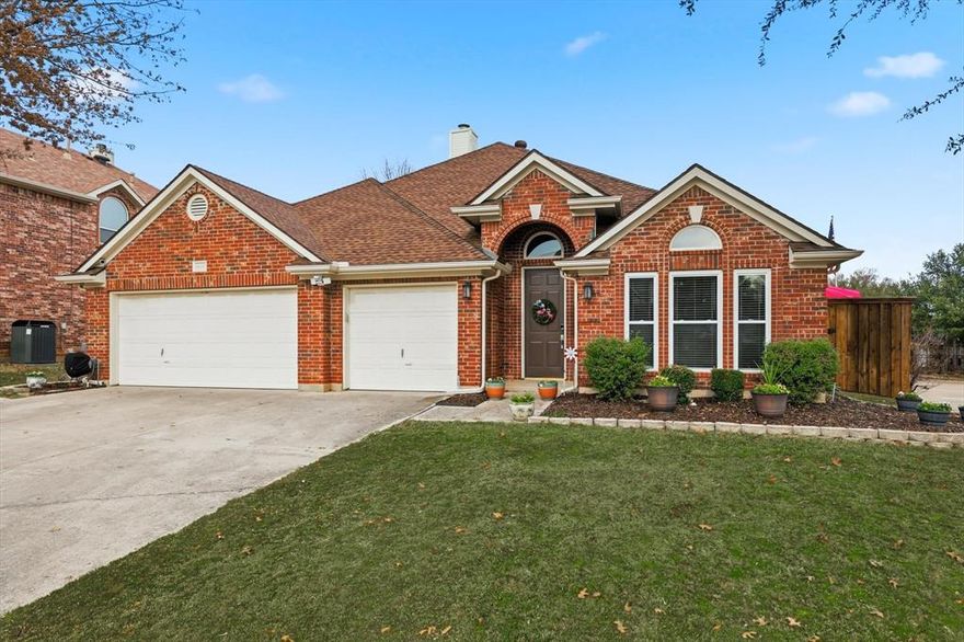 This beautifully updated home offers a perfect balance of comfort, convenience, and modern style, located in Flower Mound’s highly desirable Sherwood Estates. This stunning 4-bedroom, 2-bath home features a desirable 3-car garage, is zoned to exemplary schools, and is just minutes from scenic parks and walking trails. The kitchen is both stylish and functional, featuring modern finishes and an inviting layout. The open living area features a cozy brick fireplace, neutral finishes, and a layout ideal for everyday living or entertaining. The home features two distinct patio spaces, one off the living room that creates seamless indoor-outdoor flow, ideal for relaxing, entertaining, or enjoying fresh air, and a second patio just off the kitchen, perfect for morning coffee or casual outdoor dining. Retreat to your spa oasis primary bath, featuring a spacious glass-enclosed walk-in shower, with a soaking tub and a customized closet. Thoughtful updates abound; this exceptional home is a true gem, blending style, functionality, and warmth in every detail. Your next chapter starts here!
