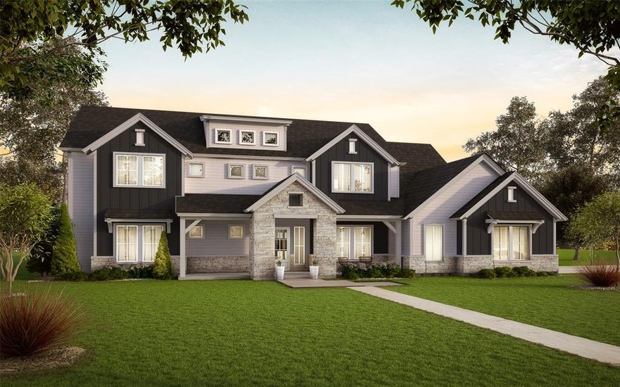 The Denali plan from the Cope Homes Luxury Series. This beautiful craftsman style home is located in the newest 1+acre lot community in Van Alstyne, Capitol Hill. This home features a large open floorplan, two story ceilings, and an oversized 4 car garage. The gourmet kitchen features quartz countertops, Kitchen Aid double ovens, gas cooktop, and dishwasher, A Wet Bar and oversized walk-in pantry and Mud Room. First floor primary bedroom is oversized and features a luxurious ensuite bath with free-standing tub and dual shower heads in the walk-in shower. Other features include an office, downstairs game room and 2 laundry rooms. The 2nd floor has three bedrooms, two and a half baths, a bonus room with wet bar, and loft area. A large multi-slide glass door opens to the covered patio with a wood burning fireplace. NO HOA! Add your own shop, apartment, storage on the 1+ acre lot! If this isn't your floorplan, we have several other homes currently under construction in Capitol Hill!