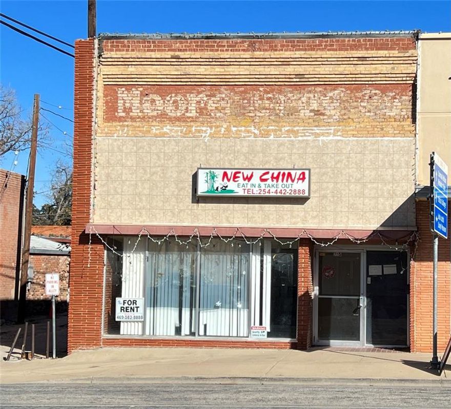 Great Investment Opportunity to own a restaurant building in Cisco. A great property located in a fantastic heart of charming downtown Cisco, Texas and 2 minutes drive from Cisco College. Current tenant has a 5 years lease term and monthly rent is $2500. This is a 2 story commercial property with three-bedroom and 2 baths loft upstairs, a complete professional kitchen, 2 large walked-in professional refrigerator & freezers, washer and dryer included. Seller making no repairs. Listing agent and brokerage are not responsible for any inaccuracies. Buyer and buyer's agent to verify all information provided including school, measurements & HOA. Buyer to purchase a new survey. Seller does not have a survey. Sale is real estate only. Business is not for sale.