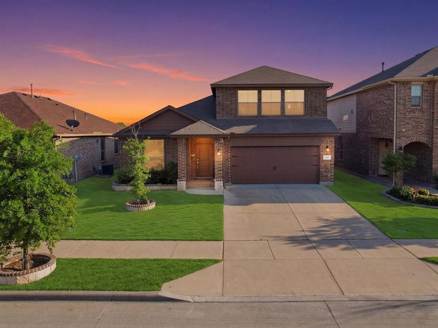BUYER BACKED OUT DUE TO PERSONAL REASONS, NOTHING RELATED TO THE HOME. Welcome home to this immaculate 4 bedroom, 3 full bath home built in 2019 by D.R. Horton and meticulously maintained. The flexible layout offers 3 bedrooms, 2 full baths, and a private office downstairs, with a spacious game room, additional bedroom, and full bath upstairs ideal for guests or a second living area. The open family room is perfect for gatherings and flows seamlessly into the kitchen, which features granite countertops, a large island, gas range, and stainless steel appliances. The primary suite provides a relaxing retreat with dual sinks, a separate tub and shower, and a large walk in closet. Step outside to the covered patio, perfect for morning coffee or entertaining. Additional features include wood look ceramic tile, carpet in bedrooms and game room, America’s Smart Home system, and a Taexx built in pest control system. Located next to Twin Mills Park, enjoy immediate access to trails, playgrounds, and open green space right outside your door, all within a community close to shopping, dining, and entertainment.
