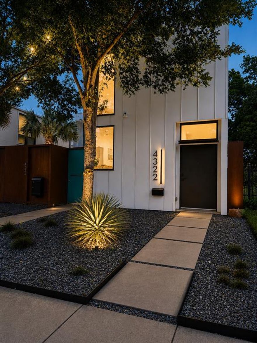 Located in the heart of East Village, one of Dallas’ fastest-growing urban neighborhoods, 4322 Deere St blends style, comfort, and thoughtful upgrades throughout. Featuring over $30,000 in recent appliance and home improvements, refreshed landscaping, updated fencing with lighting, and professional front landscape lighting, this move-in ready home is designed for easy everyday living and entertaining. 

Inside, you’ll find polished concrete floors downstairs, wood floors upstairs, oversized windows, soaring ceilings, and an open-concept modern kitchen featuring a GE induction cooktop with hood and Samsung Bespoke refrigerator, dishwasher, and range & oven. Spa-inspired bathrooms showcase luxury Kohler fixtures, upgraded shower systems, and Robern lighted mirrors and medicine cabinets. 

Additional upgrades include Samsung Bespoke washer and dryer, Vivint security system, and premium modern finishes throughout, creating a truly turnkey home with exceptional attention to detail.