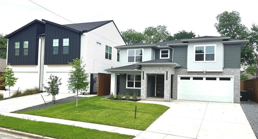 Large covered front porch flows past double front doors into a spacious foyer in this recently completed new construction * Flooded with natural light * Luxury Vinyl Plank flooring throughout (no carpet) * Kitchen comes with an abundance of cabinets, ice maker, over-sized gas range with ovens, two pull-out drawers for garbage & recycling and walk-in pantry * One bedroom down and four bedrooms up - downstairs bedroom with ensuite bath and walk-in closet is perfect for a home office * Hidden storage room behind bookshelves downstairs has pre-wired, built-in components for the speakers throughout the home * Living room has an over-sized fireplace wall with wiring for a flat screen TV * Abundance of windows along the backside of the first floor overlook a large patio and synthetic turf yard with three recently planted trees * Wide open staircase in the middle of the home takes you upstairs to the four additional bedrooms, game room-den & laundry room with sink * Primary bedroom has vaulted ceilings, two walk-in closets, large free-standing tub & oversized shower * Come see for yourself and make this your new home!