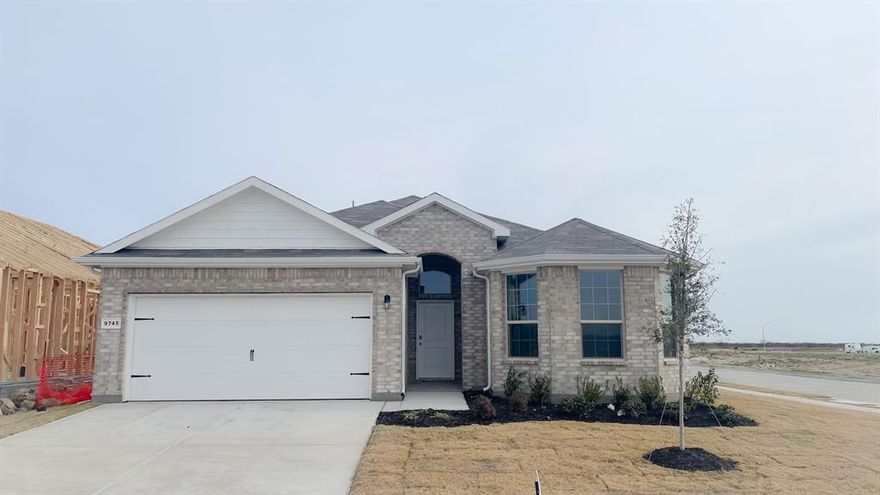 Beautiful new D.R. Horton home in the Terra Trace community located in the heart of South Fort Worth and Crowley ISD! Newly designed Homes to suit the needs of the most discerning Buyers. This thoughtfully designed single-story Oxford floorplan Elevation A, with a quick estimated Winter completion, offers 4 bedrooms, 2 bathrooms, and a 2-car garage with an open-concept layout that connects the family room, dining area, and kitchen for a functional and inviting living space. The kitchen is well-appointed with quartz countertops, 36” upper cabinets, stainless steel appliances, gas range, stainless steel drop-in sink, a center island, and a walk-in pantry, providing both convenience and style for everyday cooking and entertaining. The private primary suite features an en-suite bath with dual quartz vanities, an oversized shower, and a walk-in closet located off the bathroom. Quartz vanity tops are also included in the secondary bathroom, while luxury vinyl plank flooring is installed throughout all main areas and wet zones for enhanced durability and design continuity. Built with energy-efficient construction and equipped with America’s Smart Home Technology, this home also includes exterior features such as a covered back patio, full sod, sprinkler system, privacy fencing, and landscaping. Future amenities include resort style swimming pool and playgrounds. Easy access to Chisholm Trail Pkwy, 820 and I-20 West, and close proximity to Shops, Dining, Fort Worth Stockyards and Zoo.