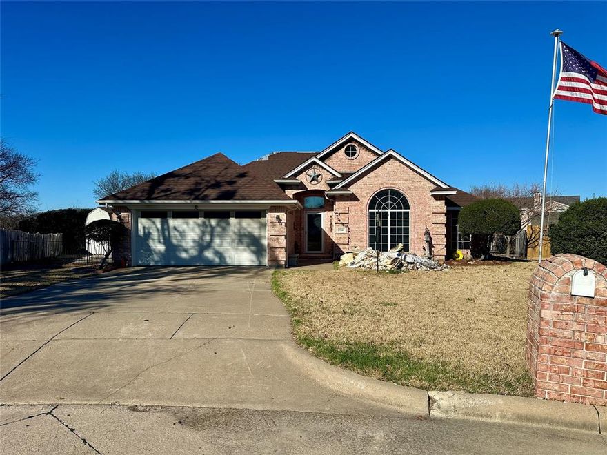 **Multiple offers received. Highest and best offers are due by 10am Monday morning, February 23rd** Situated in the heart of Burleson, this 3-bedroom, 2-bath brick home offers a unique opportunity for investors or buyers looking to renovate and restore. Located on a spacious 0.30-acre lot in a cul-de-sac, the property features a two-car garage and a large storage building in the backyard, providing ample space for equipment or additional storage.

Inside, wood-look porcelain tile flooring runs through the majority of the home, and the kitchen is equipped with granite countertops. The mineral rights owned will convey with the property, adding additional value.

The property is being sold as-is and will require repairs following a recent fire. Cash offers only. Showings will start Friday, February 20th.