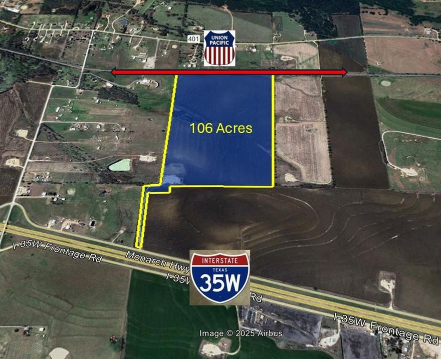 1770 ft of RAIL LINE approx. 100 ft of INTERSTATE 35W FRONTAGE. Incredible opportunity for Rail Siding, Distribution, Manufacturing just minutes from ALVARADO and BURLESON. DRONE VIDEO AVAILABLE