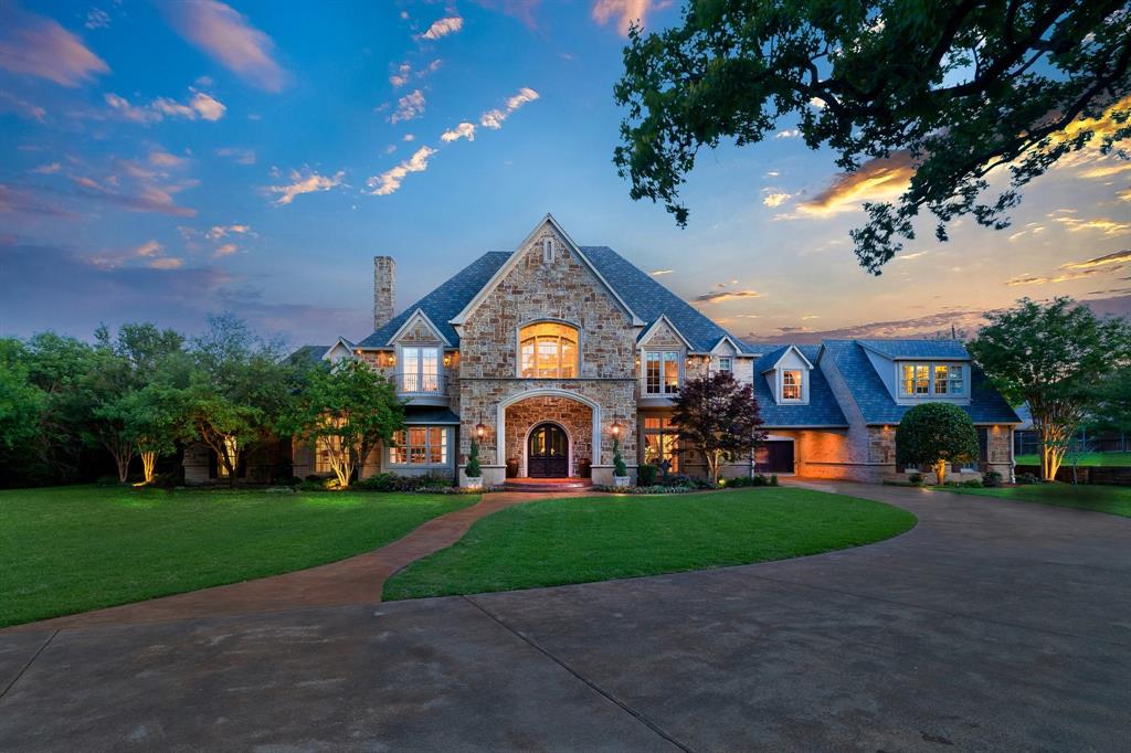 Sprawling estate with peaceful setting on 7 acres with gated entrance and gorgeous views! This 6 bedroom, 6 bath home has it all with an outdoor swim pool and attached spa plus cabana, fireplace, kitchen grill and views of the stocked pond. Grand entrance to house with first floor executive office, formal dining area and relaxing family room with stone accent wall. Chef's kitchen features Viking appliances, pot filler, butcher block island & adjacent butlers pantry. Master bedroom retreat boasts luxury with fireplace, jetted tub, walk in shower, dual closets, coffee bar plus connecting exercise room and steam shower. Additional bedroom on 1st floor with patio access & ensuite bathroom. Second floor features  movie theatre, game room with bar, ice maker and balcony. Find 4 other bedrooms with walk in closets & study or play area upstairs as well. Property features 2 wells, cattle guard, loafing shed + storage shed, 6 acres ag exempt, water softener, epoxy floored garages & so much more!