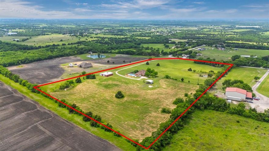 Fantastic opportunity to have your very own East Texas Ranchette on just over 15 acres! Enjoy the peace and quiet of the country, watch the beautiful sunsets from the hilltop view off your front porch, and take a dip in the pool to relax the evenings away! Centrally located between I-30 and Hwy 78 providing quick highway access for an easy commute in any direction towards the metroplex! This beautiful ranch style home offers a tremendous amount of space and versatility for all of your family's needs with 5 bedrooms, 2.1 bath, 2 living, 2 dining, plus an office! The backyard is an oasis with lovely, covered patio and the pool area is perfect for entertaining! Property features a rolling terrain with 2 ponds and large horse barn! There are 5 regular stalls, 1 large foaling stall, and a tack area! Truly a must see!