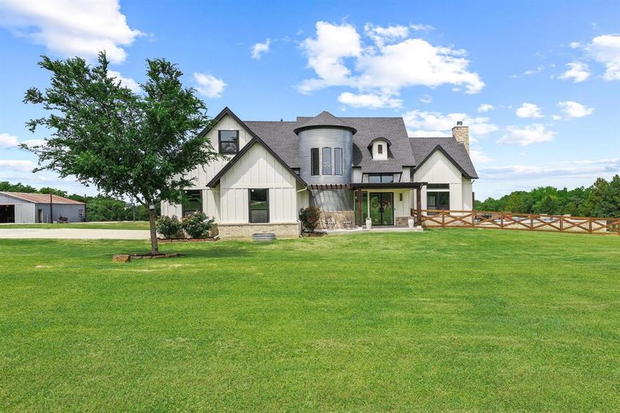 Escape to Your Private 30-Acre Sanctuary in Whitesboro

Experience the pinnacle of modern farmhouse living on this breathtaking 30.75-acre estate. Offering a rare blend of architectural sophistication and rugged ranch charm, this property is a masterpiece of design, perfectly positioned to capture sweeping country vistas and golden Texas sunsets.

The home’s interior is a masterclass in open-concept luxury. Vaulted ceilings and warm wood accents create an atmosphere of airy grandeur, anchored by a dramatic floor-to-ceiling fireplace that serves as the heart of the home. Whether you are hosting a formal gathering or enjoying a quiet evening, the seamless flow and high-end finishes provide an unmatched backdrop for life’s best moments.

Retreat through expansive glass sliders to your private outdoor oasis. The covered patio transitions effortlessly to a resort-style pool and hot tub, offering a front-row seat to the peace and quiet of ranch life.

From the shimmering pond to the wide-open pastures, this estate offers more than just a home—it offers a legacy. Whether you’re looking for a premier equestrian property, a weekend retreat, or a full-time residence that feels like a vacation, this Whitesboro gem is unrivaled.