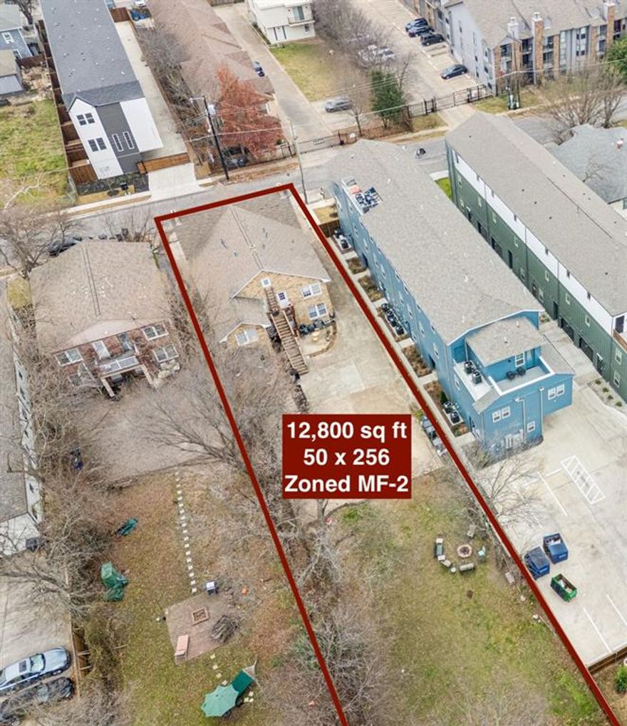 Prime opportunity to purchase 12,800 sq ft of land in East Dallas zoned MF-2 (NO historic district restrictions). Owner has plans for 9 townhomes ready to permit included in the sales price. The property currently has a Quadplex with 4 units built in 1927. Property is being sold for land value and development. No showing the existing building until a contract has been executed.
