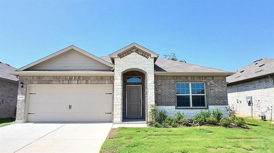 Beautiful new home Built by D.R. Horton in the new community of The Canyons located in the heart of Johnson County, in Keene and Keene ISD! Newly designed Homes to suit the needs of the most discerning Buyers. Fabulous Single Story 4 bedroom Starkville Floorplan-Elevation C, with a quick estimated Summer completion! Modern open concept with large Chef's Kitchen, Granite or Quartz Countertops, Ceramic Tile Backsplash, Island, stainless steel Appliances, gas Range and walk in Pantry. Bright Dining area, spacious Living and luxurious main Bedroom with a 5 foot over sized shower and walk-in Closet. Extended tiled Entry, Hall and Wet areas plus Home is Connected Smart Home Technology. Quartz vanities in both full Baths. Covered back Patio, partial guttering, 6 foot privacy fenced Backyard, Landscaping Package, Full Sprinkler System and much more!  Located just off Hwy 67, this community enjoys a prime position with convenient access to major attractions such as shopping centers, businesses, and healthcare facilities.