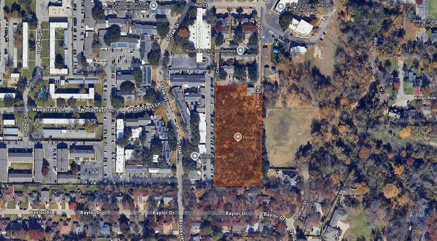 This 2.58-acre parcel is located less than a mile from the University of Texas at Arlington, offering unmatched proximity to a major student and residential hub. Zoned MF-22, the property supports high-density multifamily development and includes a conceptual site plan for a 50-unit apartment complex—ideal for student housing or market-rate rentals. With strong rental demand in the area and quick access to downtown Arlington and University Campus, this site is ready for your next project. Don’t miss this rare chance to invest in a high-growth location!