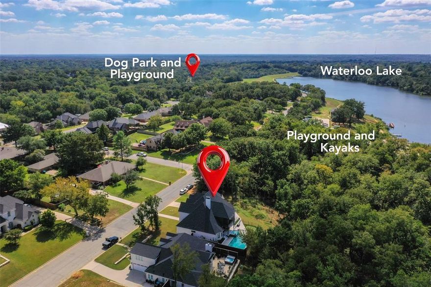 This stately home sits on .66 acres in a highly sought after location near Waterloo Lake, the park, and quick access to the Katy Trail. It has beautiful curb appeal complete with a porte cochère and tasteful modern finishes inside. The open floor plan centers around a chef’s kitchen featuring a dramatic quartzite waterfall island, high-end appliances, and plenty of room to gather. The spacious primary suite includes a large walk-in closet and a spa-like bathroom with dual vanities, Hollywood tub and separate shower, while an additional office-bedroom offers flexibility for work or guests.
The current garage is heated and cooled and is being used as a shop, adding versatility for hobbies or projects. Outside, you’ll find your own backyard retreat with a pool, hot tub, putting green, and a covered patio designed for entertaining.
For buyers needing additional space, the builder-owner can add a matching two car garage for an additional cost - ask the agent for details.
With its rare combination of location, design, and amenities, this property offers a lifestyle that’s hard to find.