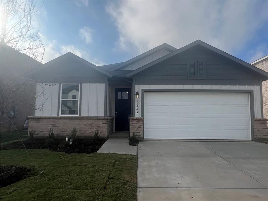 What's special: No Rear Neighbors - Flex Room - Best Seller - Popular Plan - East Facing Lot.
New Construction - December Completion! Built by Taylor Morrison, America's Most Trusted Homebuilder. Welcome to the Lantana at 14905 Hierba Mora Drive in Madero. This stunning new home has a beautiful open floor plan with plenty of natural light. Step into the foyer and find two secondary bedrooms and a full bathroom on one side, with another secondary bedroom, a flex room, laundry room, and garage entry on the other. The great room features beautiful tray ceilings and flows seamlessly into the gourmet kitchen and dining area. You’ll love the quartz countertops, built-in oven and microwave, and separate 5-burner gas cooktop. Step outside to enjoy the covered patio, perfect for relaxing or entertaining. The primary suite is tucked at the back of the home and includes tray ceilings, an en-suite bath, and a spacious walk-in closet. Madero offers a refreshing lifestyle in Fort Worth, Texas. Situated on spacious 50’ lots among winding streetscapes, you’ll enjoy an open, uncrowded feeling with expansive green spaces and thoughtfully placed homes. Planned amenities are on the way, including open-air centers, sports courts, a resort-style pool, and lush walking trails. Neighborhood retail is also coming soon. And with no MUD or PID taxes, you’re free to explore Fort Worth’s museums, theaters, music venues, and more. Additional Highlights Include: Gourmet kitchen, covered patio, GE top load washer and dryer, GR energy stary refrigerator, and pop-up ceilings at great room and primary suite. Photos are for representative purposes only.