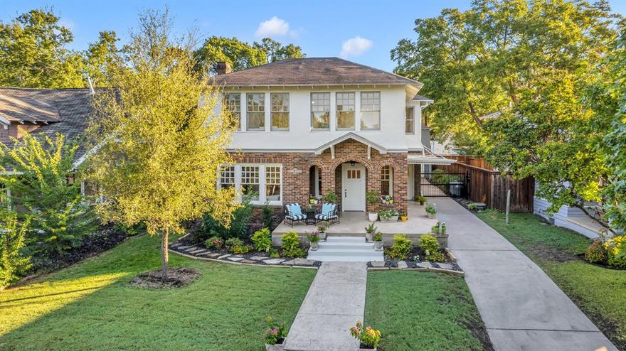 Welcome to this exquisitely restored home, blending original charm with modern upgrades. Enjoy fully updated plumbing, including new PEX supply lines, PVC waste lines, and stainless steel gas pipes, plus a tankless water heater. Electrical updates include new wiring and a modern panel, while the foundation is leveled with 24 new piers and pressure-treated beams. Stay comfortable with two new HVAC units and all-new ductwork. Inside, admire restored hardwood floors, period-accurate light fixtures, and custom cabinetry. The kitchen features Viking appliances, quartz countertops, and a hidden pantry. Outside, enjoy fresh paint, new landscaping, a flagstone patio, and a cedar privacy fence with an iron driveway gate. The detached backhouse offers extra living space with a kitchenette and new minisplit AC. Located in the charming Junius Heights neighborhood, this home provides stunning craftsmanship and an unbeatable location near parks, dining, and entertainment.