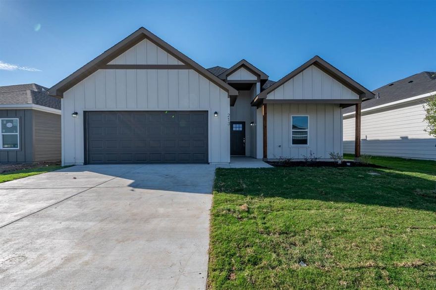 PRE-SALE OPPORTUNITY!! (JULY COMPLETION) Welcome to the McCall plan — a brand-new, move-in-ready home that checks every box. From the moment you walk through the door, you'll appreciate the bright, open layout designed for modern living, with thoughtful finishes and quality craftsmanship throughout.
The spacious kitchen features granite countertops, soft-close cabinetry, and stainless steel appliances — perfect for home cooks and entertainers alike. Underfoot, you'll find durable luxury vinyl plank flooring throughout the main living areas, with cozy carpet in all four bedrooms. A full-size utility room adds everyday convenience you'll actually use.
Step outside to a fully fenced backyard with a concrete patio — your private outdoor retreat for weekend barbecues, kids, or pets. The attached 2-car garage rounds out a home built for real life.
Zoned to Northwest ISD and ideally located near top-rated schools, major shopping, dining, and quick highway access — everything you need is right at your doorstep. And with no monthly HOA fees, you keep more of your money where it belongs.
Ask about our preferred lender program — qualified buyers may receive up to $10,000 toward closing costs (pending lender approval). Connect with us today to learn more.