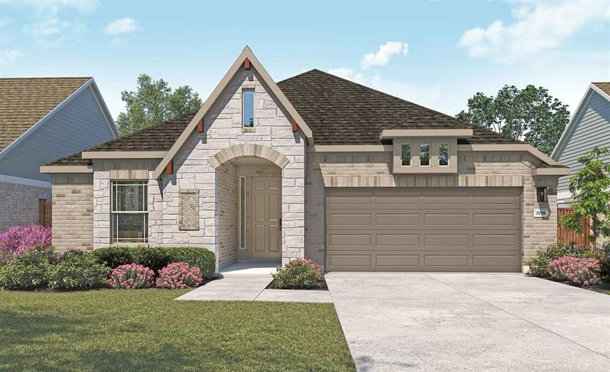 Discover the exquisite charm of the Superb Single-Story DRB Home under construction, showcasing the Oleander Floor Plan, which boasts an impressive 2,217 sq ft of thoughtfully designed living space. As you enter, you'll be greeted by an entryway adorned with upgraded wood floors and grand 8' doors, creating a captivating first impression and an expansive view that seamlessly flows into the inviting great room. The heart of the home lies in the gourmet kitchen, featuring a full-function island that beckons culinary creativity. With a chef-ready layout complemented by sleek stainless steel appliances, this kitchen is both functional and visually appealing. Enhance your entertaining with the added wet bar, perfectly situated for mixing delightful cocktails or serving beverages to guests. Retreat to the spacious owner's suite, a true sanctuary with a private bath that offers a double vanity, a luxurious soaking tub, and a generous walk-in closet designed for your wardrobe needs. Three additional well-appointed bedrooms and a study are thoughtfully placed in their own sections of the home, providing the perfect balance of privacy and accessibility for family members or guests alike. This home is not just a place to live; it's a harmonious blend of style and practicality, ideal for those who value both elegance and comfort. At Green Oaks Preserve, you'll find a seamless blend of peaceful suburban living with the convenience of urban amenities, making it an ideal place to call home. Residents can take advantage of the nearby Lake Arlington for boating, fishing, and scenic views, plus the luxurious Shady Valley Country Club for golf, dining, and social events. Golf enthusiasts can also enjoy Lake Arlington Golf Course, Waterchase, and the Texas Rangers Golf Clubs. Sports fans will love being near AT&T Stadium and Globe Life Field, home to the Dallas Cowboys and Texas Rangers. Families can enjoy the thrills of Six Flags Over Texas and Hurricane Harbor.