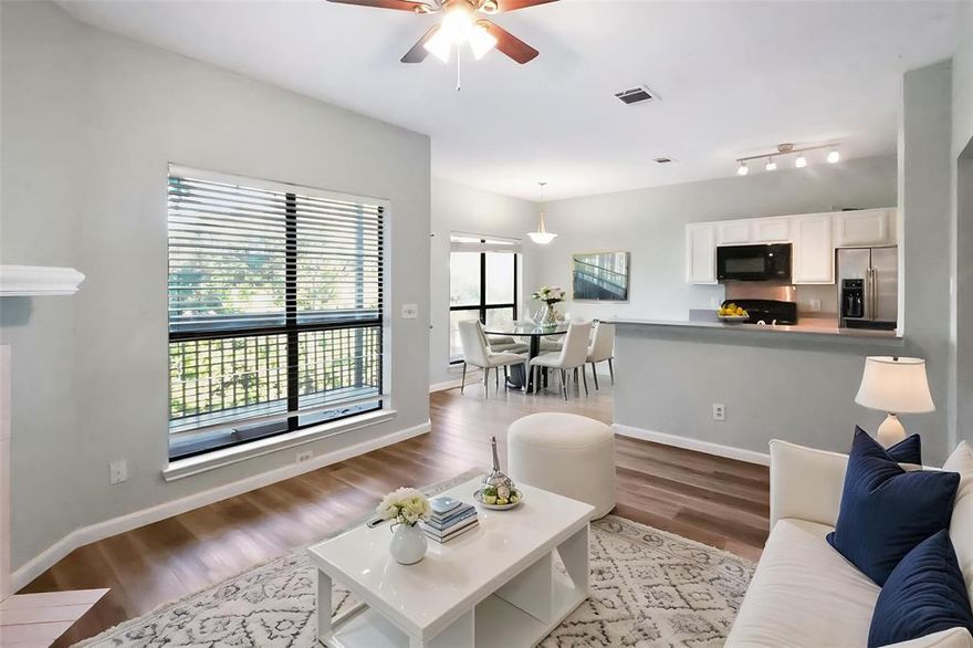 Welcome to 7340 Skillman Street #1109 – a beautifully updated 1-bedroom, 1-bathroom condo nestled in the sought-after Oaks on the Bend community. Located in the vibrant Lake Highlands area and within the highly regarded Richardson ISD, this home offers the perfect blend of comfort, style, and convenience.Step inside to discover a bright and open floor plan featuring a spacious living area with a cozy fireplace, wood-look flooring, and large windows that fill the space with natural light. The adjoining dining area flows seamlessly into a well-appointed kitchen complete with stainless steel appliances, granite countertops, and ample cabinet space – perfect for everyday living or entertaining guests.
 Step outside to your own covered balcony, ideal for enjoying your morning coffee or unwinding after a long day.

Community highlights include:
 Sparkling community pool, Mature trees and scenic landscaping, Reserved parking, Easy access to White Rock Lake, NorthPark Center, and downtown Dallas

Whether you’re a first-time homebuyer, investor, or looking to downsize, this condo delivers exceptional value in a prime location. Don’t miss your chance to own a piece of one of Dallas’ most convenient and charming neighborhoods!