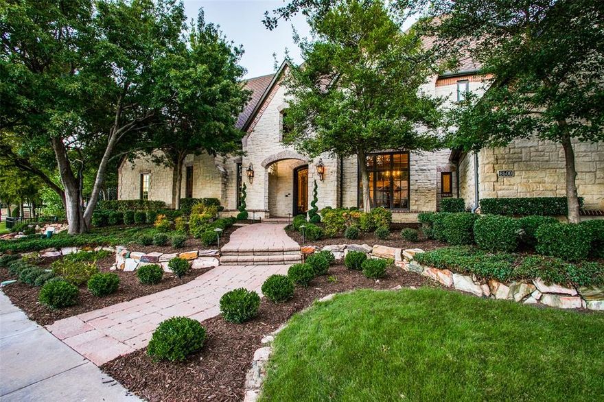 Welcome to Your Oversized Half Acre Oasis in Prestigious Chapel Creek in the Heart of Frisco!  This Home was the Model Home Built by Renowned Custom Builder Lonnie Gray and Featured in Dallas Home Parade Magazine!  One-of-a-Kind Complete with Lush Lagoon-Style Saltwater Pool and Cabana, Intricate, Lavish Crown Molding, Elegant Plaster Work and Faux Paint Finish Throughout, Custom Lonnie Gray Kitchen Cabinetry, Two Dishwashers, Warmer, and Farmhouse Double Tone Sink with Waterstone Faucets, Real Marble Flooring and Hanging Marble Staircase, Media Room, and Surrounded by a Creek on Two Sides!  Truly an Open Concept!  The First Level is Complete with Master and Guest Suites and 3 Baths. Hurry This One Won’t Last!