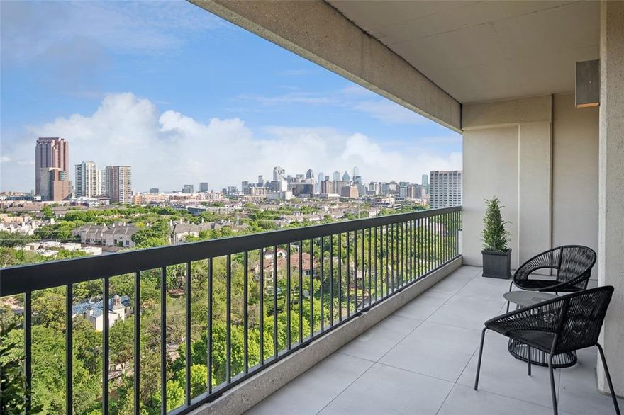 Stunning end unit at The Warrington offers fabulous downtown and Turtle Creek views! Recently reimagined interiors by renowned  designer, Josie McCarthy, affords meticulous attention to every detail.  Desirable three bedroom unit with two full baths and one half bath situated on the 16th floor providing unobstructed views and balconies on three sides. Offering an open floor plan, redesigned spaces, gourmet kitchen with custom Wood-Mode cabinetry, Wolf, Asko and Subzero appliances, custom paint finishes and dimmer controlled decorator installed recessed LED strip lighting. The gracious entry with marble flooring includes designer guided straight grain cerused white oak wall and door leading to the formal Dining Room with Craig Roberts designed raised cove ceiling and cove lighting. The spacious Living Room with Turtle Creek and downtown views showcases the beautiful straight grain cerused white oak wall with built-in TV and soundproof insulation. The newly created Bar area is conveniently located adjacent to the Kitchen and Dining rooms provides a Subzero wine cooler, Wood-Mode cabinetry and Waterworks tile backsplash. Additional features include automatic remote controlled electric shades throughout, concealed custom touch-latch storage, flangeless HVAC and electric outlet and intake grills, Lutron system, Krystal Clear audio and video, Kohler smart commodes, , California Closet systems and new carpet in two bedrooms.  The lovely Powder Room presents  beautifully with French wallpaper, Waterworks sink and console, Christian Liagre sconces and Lefroy Brooks English taps. Abundant storage throughout! The opportunity to enjoy elegant high-rise living in a very desirable location along Turtle Creek Boulevard awaits you!
The Warrington has just received the High-rise Property of the Year Award AND the High-rise Manager of the Year Award from the DFW CAI (Community Associations Institute) at their annual event!!!