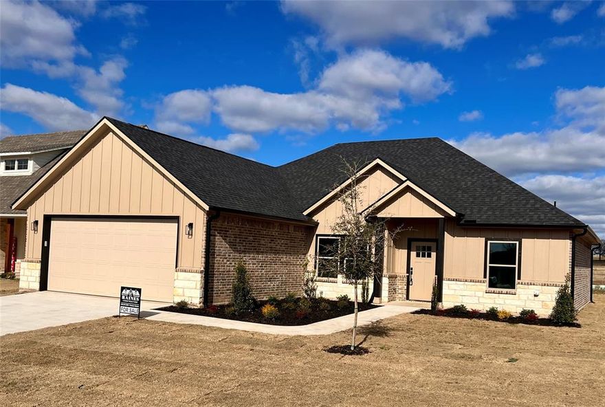 New Construction in new subdivision! Open split bedroom floorplan with 4 bed, 2 bath, 2 car garage! 4th bedroom would make a great office! Kitchen features quartz counter tops, island, all stainless steel appliances including refrigerator! Master suite has vaulted ceiling with a huge master bathroom includes separate shower, double sinks, and walk-in closet!  Quartz countertops and luxury vinyl flooring throughout home. Foam insulated, all electric, energy star appliances, and led lighting makes this home very energy efficient. Gutters, sprinkler system, cedar board on board privacy fence! Very convenient location! Great schools!