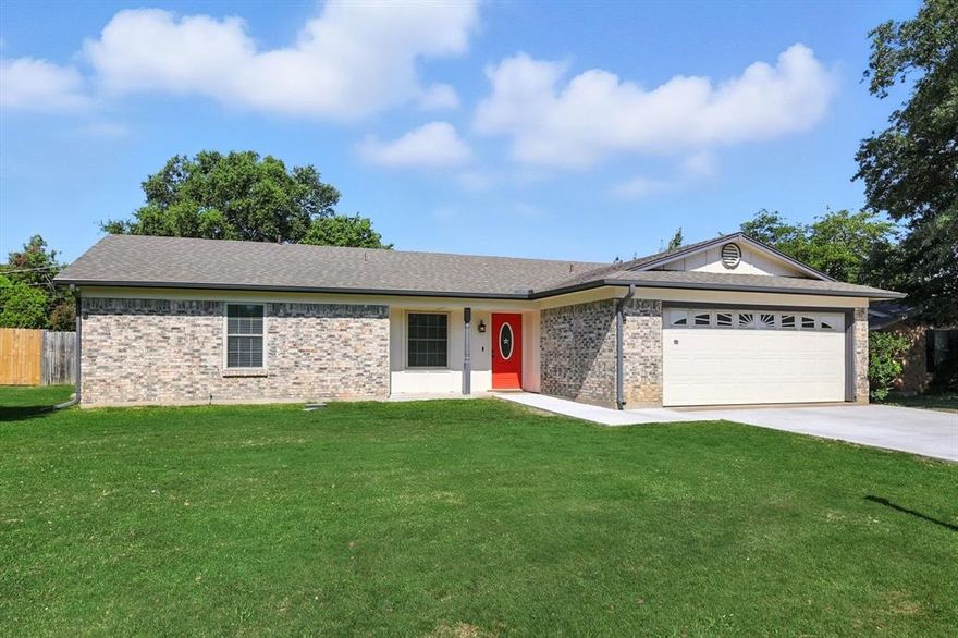 Welcome to 1028 Bryant Street in charming Benbrook, TX! This delightful 3-bedroom, 2-full bath home offers 1,592 square feet of comfortable living space. Thoughtfully refreshed, this home is the perfect blend of original charm and modern updates. Step inside to discover low-maintenance laminate and tile flooring throughout, ensuring both style and easy upkeep. The home boasts an inviting living area that effortlessly flows into the kitchen, offering plenty of space for the family. The large backyard is a gem, providing ample room for outdoor activities and pets. Enjoy your mornings or evenings on the covered patio. With a two-car garage, you’ll have plenty of space for vehicles and storage. This smartly updated home in a charming neighborhood awaits its new owners. Embrace the opportunity to make this delightful property your own!