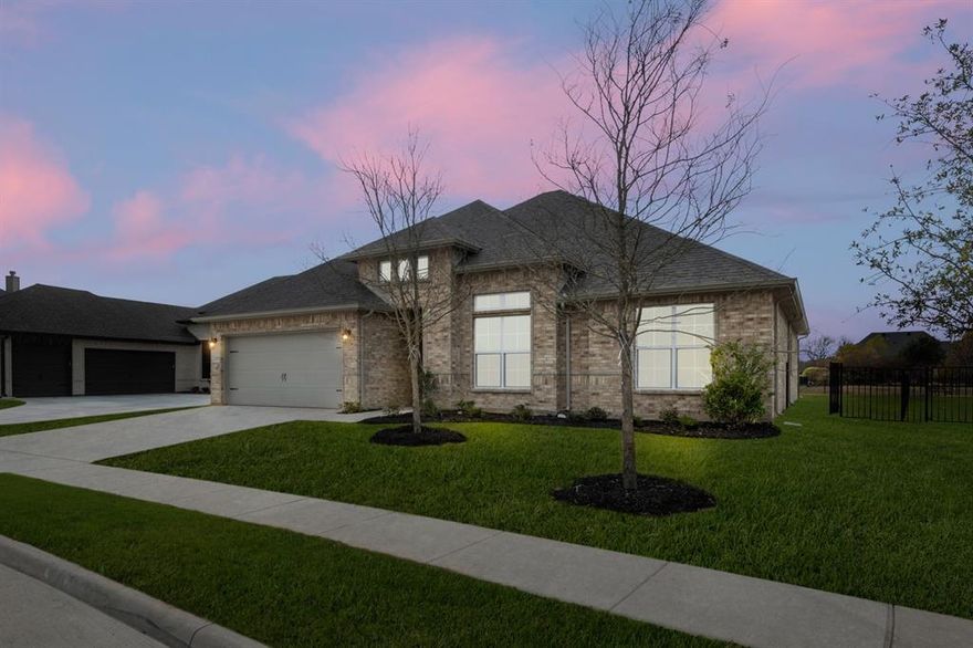MLS# 21098969 - Built by Risewell Homes - Ready Now! ~ This stunning single-story home in Granbury offers approximately 2,200 sq. ft. with 3 bedrooms, 2 bathrooms, and a 2-car garage. An open-concept design connects the kitchen, nook, and family room, creating a bright and welcoming main living space. The kitchen features a large island, pantry, and backsplash for a modern touch. The spacious owner’s suite includes a walk-in closet and a beautifully upgraded bath with a tile shower, while two additional bedrooms offer plenty of flexibility. A versatile study provides extra space for work or relaxation, and an optional covered patio extends the living area outdoors. Elegant flooring upgrades flow throughout the home, including all baths, blending comfort and style.