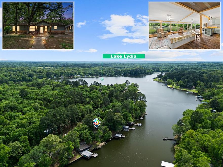 Tucked away in the towering pineywoods of East Texas, this inviting 3-bedroom lake cabin offers the perfect escape on the shores of beautiful Lake Lydia—a serene, spring-fed, constant-level lake known for its peaceful setting, outstanding fishing, and top-tier recreation. Set on a shaded lot just steps from the water, this cabin is ideal for weekend getaways, quiet mornings on the screened porch, and evenings spent exploring the lake by paddle board, kayak, or pontoon. Inside, the layout is warm and welcoming, with room for guests and family to relax after a day on the water. The property features include a detached bunk room, boat house with two slips, and a carport. Lake Lydia is one of East Texas’ best-kept secrets—a low-dues, low-tax private lake community with a strong sense of ownership and pride. Whether you’re looking for a personal retreat, a fishing cabin, or a place to unplug and enjoy nature, this property is a rare opportunity to own on one of the region’s most beloved lakes. Come see why so many fall in love with Lake Lydia’s quiet beauty, vibrant wildlife, and unforgettable sunsets.