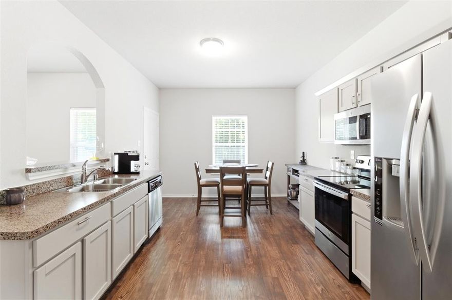 Move-In Ready! Enjoy peace of mind with a brand-new HVAC system installed in 2024, along with added exterior features like gutters - all part of a well-maintained home. Inside, you'll find an open, functional layout with durable luxury plank flooring throughout. This beautiful 3 bedroom 2 full baths built in 2020 is a short commute to downtown Dallas. The master bedroom offers a private retreat with an en-suite bathroom and a walk-in closet. Enjoy a formal dining as well as a eat-in kitchen. 
Step outside to a fully fenced backyard, perfect for grilling, pets or a relaxing evening at home. Conveniently located near major highways, commuting and access to shopping, dining, and entertainment are a breeze.
As an added bonus, the washer, dryer, and refrigerator will convey with a reasonable offer—making your move even easier. This well-kept gem is a rare find and ready to welcome its next owner!