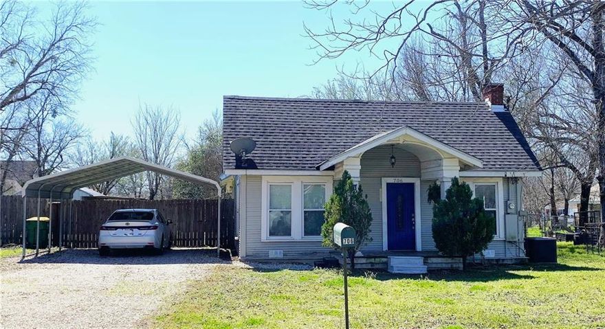 Charming 2 bedroom/1 bathroom home with 1243 square feet located in the heart of Groesbeck, Texas.  Interior features include high ceilings throughout the main portion of the home, built-in shelving, nice sized laundry/utility room and oversized master closet, central heat and air and more.  Exterior features include a 2 car covered carport, large storage building/workshop with 1 car attached carport and a great sized fenced in back yard with some fruit trees with a double gate for access.  This home is centrally located and would make a great first home, rental or a lifetime home. Recent updates include upgraded and leveled foundation and spray foam attic insulation. Schedule your showing today!