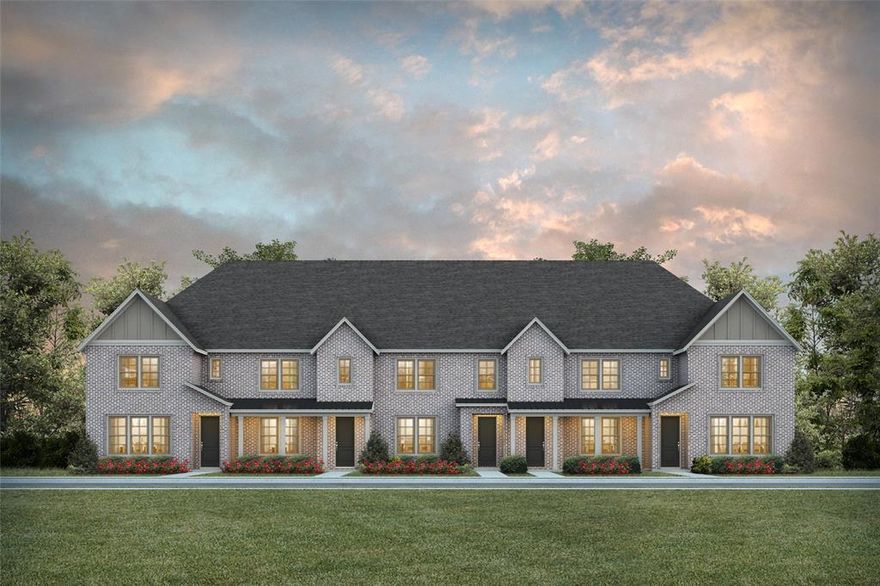 CB JENI HOMES ZOE floor plan.  Breathtaking townhome with 2 living areas! This beauty is an end unit with stunning picture windows flooding the home with natural light. The gourmet kitchen boasts a large island overlooking the dining and main living space, perfect for entertaining and family gatherings. This two-story home showcases 3-cm quartz kitchen countertops, plush carpet, and Revwood flooring. An impressive family bonus area offers flexibility for a home office, game room, or additional living space. The spacious owner's suite includes a large walk-in closet and a luxurious spa-like bathroom. Ideally located moments from the community pool, and planned restaurants and shops. This is truly a must see!