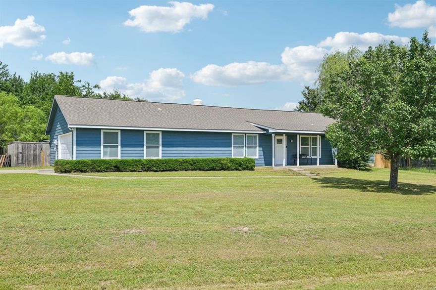 Welcome to this adorable one-story home nestled in the heart of Royse City! Sitting on 2 acres with NO HOA, NO RESTRICTION and its own private stocked fishing pond, this property offers a rare combination of charm, comfort, and outdoor living. Thoughtfully designed with cozy living spaces and modern touches, this home is perfect for anyone looking for peace and privacy in a serene neighborhood. Enjoy an open layout, a functional kitchen, and a spacious backyard—ideal for relaxing, entertaining, or creating your own outdoor retreat. Located just minutes from local shops, dining, and schools, this home offers the perfect balance of small-town feel with everyday convenience. Come see why this sweet home won’t last long!