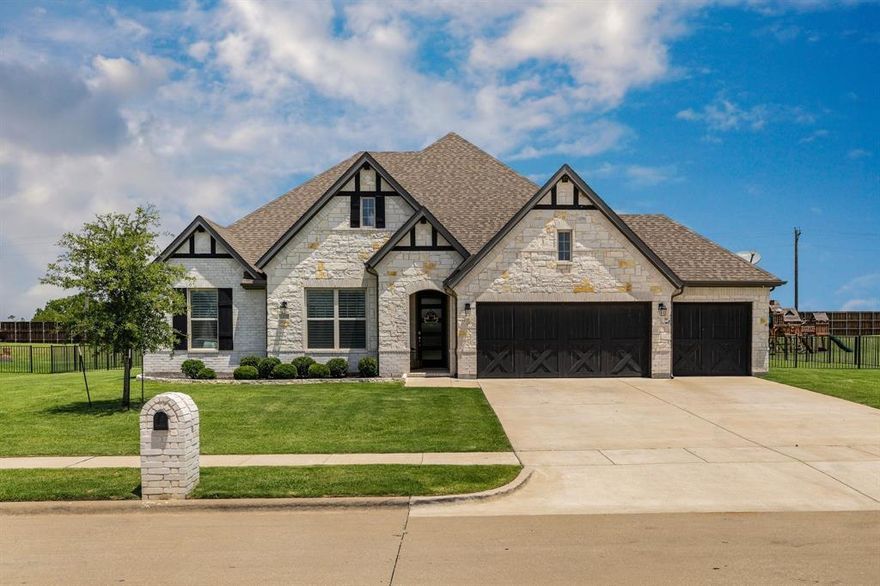 Experience refined living in this beautifully maintained 4-bedroom, 3.5-bathroom home, gracefully situated on a spacious 0.51-acre lot in the prestigious golf course community of The Bridges at Preston Crossings. With a 3-car garage and an open, flowing floorplan, this residence blends sophisticated design with exceptional comfort.
From the moment you enter, natural light fills the expansive interiors, highlighting rich finishes and stylish plantation shutters throughout. The gourmet kitchen impresses with an abundance of custom cabinetry, a snack bar for casual dining, and a sunny breakfast area—perfect for morning coffee. The formal dining room provides an elegant space for hosting gatherings both large and intimate.
The generous living area serves as the centerpiece of the home, ideal for entertaining or relaxing with loved ones. Privately set apart, the luxurious primary suite offers a serene escape, complete with a spa-like bathroom featuring double vanities, a walk-in shower, soaking garden tub, and a spacious walk-in closet.
At the front of the home, a stately office with double glass doors complements two well-appointed bedrooms and a full bath. A separate guest suite with its own ensuite bath offers comfort and privacy—ideal for visiting guests, in-laws, or a young adult living at home.
With no carpet and refined finishes,  this home offers both style and substance.
Residents of The Bridges enjoy an elevated lifestyle with access to world-class amenities including a championship golf course, sparkling pool, tennis courts, fitness center, fishing lakes, and on-site dining—all wrapped in the tranquility of the countryside with city conveniences just moments away.