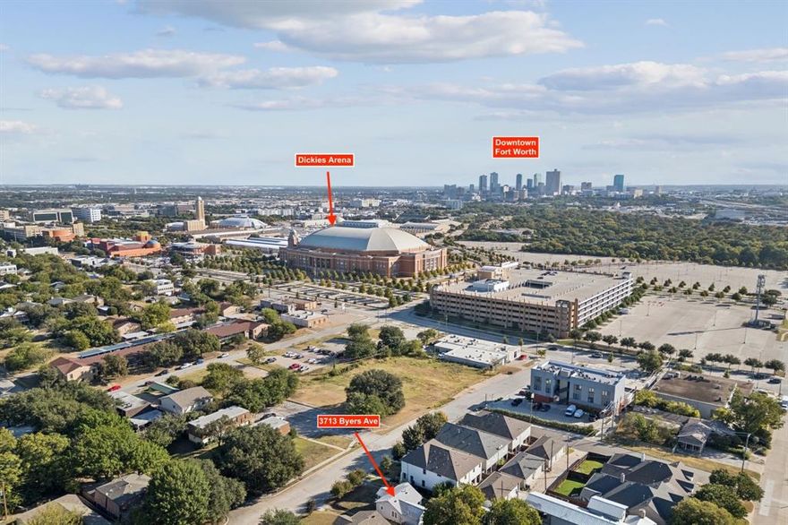 Investor and builder special in one of Fort Worth’s thriving urban corridor — WALK TO DICKIES ARENA and enjoy quick access to everything the Cultural District and Downtown Fort Worth has to offer. This 50’ x 120’ lot presents an exceptional opportunity to tear down and build new or redesign the existing structure from the ground up. With new construction homes, many renovated homes and recently completed townhomes on neighboring lots, this location supports multiple exit strategies and strong ARV potential. This property could be perfect for builders, investors, or anyone ready to bring new life to one of the city’s most exciting neighborhoods. Current property is a 3 bedroom, 1 bath, 918 sq ft home in need of full renovation. Natural gas is currently ran to the property. Zoned Single Family Residential with utilities already in place. Whether you’re building a high-end single-family home or exploring multi-unit development, this is the kind of project savvy investors look for. Bring your vision — the future value is here!