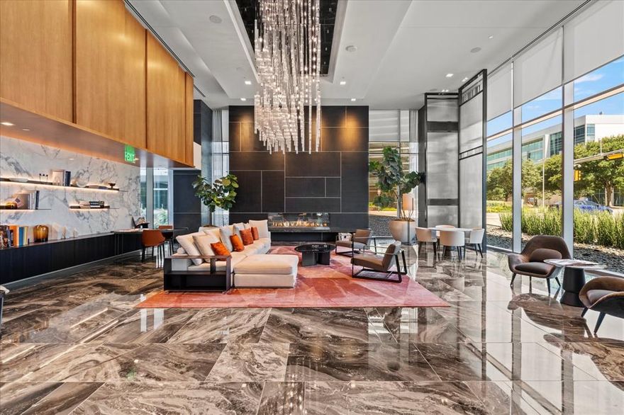 Windrose Tower is more than a residence—it’s a statement of luxury, privacy, and sophistication in one of North Texas’s most prestigious addresses.

Ideally located in the heart of Legacy West, this home offers effortless access to DFW International and Love Field airports, as well as premier shopping, dining, sports, and entertainment the surrounding area has to offer.

Experience lock-and-leave luxury living at Windrose Tower, an architectural landmark in Plano’s premier urban destination. This stunning 10th-floor northwest-corner residence blends modern sophistication with timeless design, offering 2 bedrooms, 2.5 baths.

Floor-to-ceiling windows frame sweeping city and sunset views, while the open-concept layout flows seamlessly between living, dining, and entertaining spaces. The wrap-around balcony—complete with a sleek gas fireplace—creates the perfect setting for both relaxation and stylish gatherings.

The chef’s kitchen features a bold quartzite waterfall island, Wolf 5-burner gas cooktop, Sub-Zero refrigerator, built-in oven, and custom cabinetry. Warm hardwood floors, designer lighting, and curated finishes elevate the living experience.

The primary suite is a peaceful retreat with a spa-inspired marble bath, deep soaking tub, oversized walk-in shower, dual vanities, and generous closet space. The secondary bedroom includes an en-suite marble bath and spacious closet, offering privacy and comfort for guests.

Windrose Tower provides residents an exceptional array of amenities, including 24-hour concierge and valet service, a resort-style saltwater pool with cabanas, fitness and wellness center, golf simulator, wine lounge, conference rooms, outdoor kitchens, landscaped terraces, and a pet spa. Two beautifully appointed guest suites are also available for visitors. Additional features include two assigned parking spaces (#235 and #236) in the secure, gated garage near the elevator and lobby, plus a private storage unit.