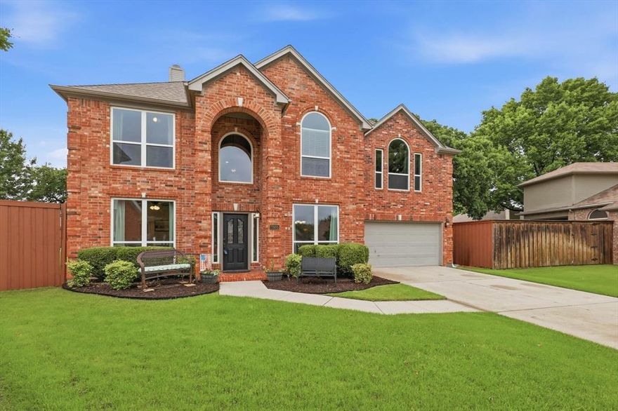 Tucked away at the end of a peaceful cul-de-sac, this beautifully updated, original-owner home offers the perfect setting for families of all sizes to grow, gather, and make lasting memories. From the moment you arrive, there’s a sense of comfort and quiet that makes you feel right at home. Step inside to a light-filled, thoughtfully designed layout where everyday living and entertaining come together with ease. The heart of the home is the inviting kitchen, updated with charm and style, including an island with an antique wood countertop, and designed for the cook who loves to create, connect, and be part of every moment. It flows seamlessly into the spacious living and dining areas, making it ideal for everything from weeknight dinners to holiday celebrations filled with laughter. At the front of the home, a dedicated office with French doors offers the perfect space to work, study, or create, while a separate dining room is ready to host special gatherings and traditions for years to come. Upstairs, you’ll find four generously sized bedrooms, including a serene and spacious primary retreat complete with a cozy sitting area, your own private escape at the end of the day. The spa-like ensuite bath invites you to unwind and recharge, creating a true sanctuary within your home. Step outside and imagine the possibilities. The expansive backyard offers plenty of room to play, relax, or design the pool of your dreams. Whether it’s backyard barbecues, kids playing under the Texas sky, or quiet evenings under the stars, this space is ready to become whatever your family needs it to be. Located within the highly sought-after Flower Mound school district and just minutes from parks, shopping, dining, and major highways, this home truly offers the best of both worlds ~ peaceful living with everyday convenience right at your fingertips. This isn’t just a house, it’s the place where your next chapter begins.