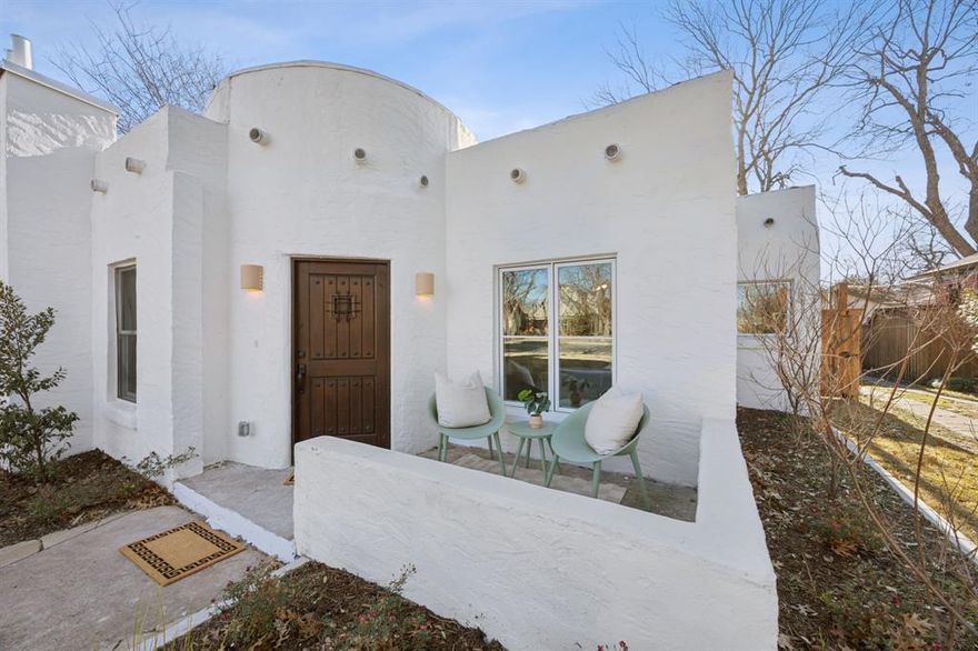 Nestled in the highly sought-after Hollywood-Santa Monica conservation district, this exceptional Pueblo Revival home is one of the few of its kind in the area. Just steps from Tenison Park, the Santa Fe Trail, White Rock Lake, and a variety of amenities, it’s an outdoor lover’s dream.

Meticulously restored by Elyse Build & Design with no detail overlooked, the home retains its distinctive charm while eliminating the usual concerns of an older property. Updates mechanical systems, windows, and a foundation warranty.

Inside, you'll find plaster walls, arched doorways, custom cabinetry, ZIA bathroom tiles, and designer lighting, offering a blend of historic character and modern design. Sunlight pours into the home, creating an inviting warmth that only a historic property can provide.

Located within the coveted Lakewood Elementary school zone, this home combines an unbeatable location with a lifestyle that's second to none.