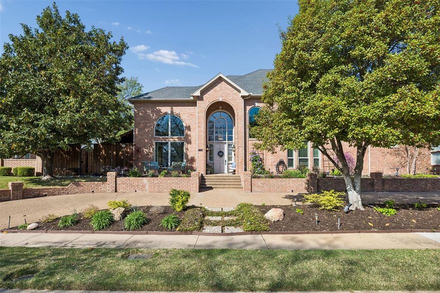 This is the one you've been waiting for! Gorgeous home updated and ready for new owners! Great oversized slightly elevated lot on a cul-de-sac. Circle drive perfect for additonal parking. 3 car garage with epoxy floor. 2 separate yards, one with 2 arbors featuring outdoor grill area, covered seating and artificial turf, accessed through French doors in kitchen with pet door access. The larger backyard features a large grassy area, a large arbor, a gorgeous resurfaced pool and spa, outdoor shower and tons of concrete decking for pool furniture. Inside, you will appreciate the 2 story foyer and the engineered hardwoods that flow through the downstairs, and porcelain tile in the wet areas. The 2 story formal living room features elegant crown moldings, a fireplace flanked by lit bookcases with glass shelving. Fabulous view of backyard paradise through large windows (throughout home) and surround sound. Pocket doors separate the formal living from the large Family Room. A gorgeous wetbar serves both gathering places. The kitchen features dbl. ovens, a gas cooktop, planning desk, gorgeous quartz counters, a high and low breakfast bar and wonderful custom backsplash. The family room features another fireplace and built in cabinets. The study down can easily be converted to a bedroom with direct access to bath. The primary bedroom  is generously sized and features built-in bookcases, a cedar closet and large windows with awesome views of the pool. . The primary bath is roomy and features a beautiful vanity with dbl. sinks and a tub with fab features along with a heated floor! A large laundry room and a cabana bath complete the downstairs. Upstairs, 3 large bedroom, 2 with a Jack and Jill bath, and a 3rd bedroom with an en-suite bath. Perfect location. Watch any kiddos walk to school and to the 3 playgrounds, park, lake and public libary and police substation. Everything is done and ready for new homeowners to enjoy! Showings begin Wednesday March 25.