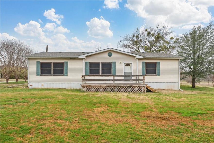 This well-maintained, move-in-ready home is nestled on 3.37 beautiful acres - offering privacy, space, and a peaceful atmosphere.  Located in the highly sought-after Axtell ISD, this property is under 5 minutes to all campuses and only 15 minutes into Waco.  This home offers 3 bedrooms, 2 bathrooms, a nice kitchen with a custom island perfect for entertaining.  Enjoy grilling or morning coffee on the large, covered patio that overlooks the back of the property.  There is a barn that can be used for a workshop, storage or anything you'd like!  The ample outdoor space provides plenty of opportunity for recreation, gardening, chickens and room to enjoy the great outdoors.  Here's your chance to own your slice of countryside just minutes to town!