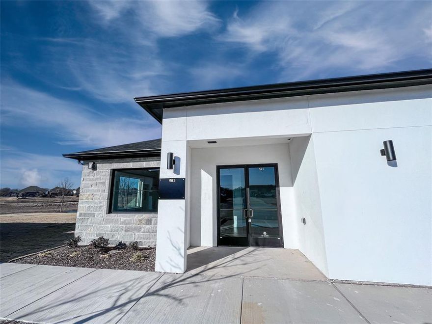 Location, Location, Location!! Brand new, never occupied, commercial office space at the intersection of US Highway 380 and Auburn Hills Parkway. Some of the amazing finish outs include tray ceilings accented with crown moulding in the reception area, 42 inch cabinets with granite in the kitchen area, and closets for ample storage. Great for professional offices. Minutes from dining, shopping, hospital, US Highway 75 and Sam Rayburn Tollway. Information provided is deemed reliable, but is not guaranteed and should be independently verified.