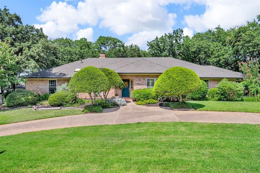 Don't miss this rare opportunity to own a Dalworthington Gardens gem in the Country Wood Estates Addition. Priced to sell, this meticulously maintained, one-owner home offers an exceptional blend of comfort, space, and natural beauty.

Inside, you'll find 4 spacious bedrooms, 3 well-appointed bathrooms, and two distinct dining areas, perfect for both everyday living and entertaining. The thoughtfully designed layout provides a warm and welcoming atmosphere throughout.

Step outside and enjoy your very own backyard oasis, complete with mature trees that offer generous shade, a tranquil water feature, and an expansive deck ideal for relaxing or hosting gatherings. A gardening shed adds convenience for outdoor projects and storage.

Unique to this property are three dedicated driveways, including a circular front driveway for guests and a gated side drive ideal for RV or boat storage.

Combining lovely indoor living with a serene outdoor retreat, this home is truly a rare find in one of the area's most desirable neighborhoods. Buyer will have to purchase a new survey.  Buyer and Buyer's Agent to verify all information.